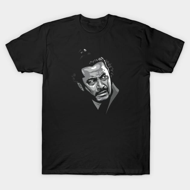 Toshiro Mifune greyscale T-Shirt by @johnnehill